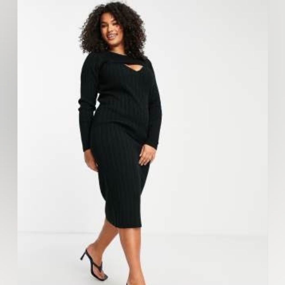 ASOS Black Long Sleeve Sweater  Dress 14